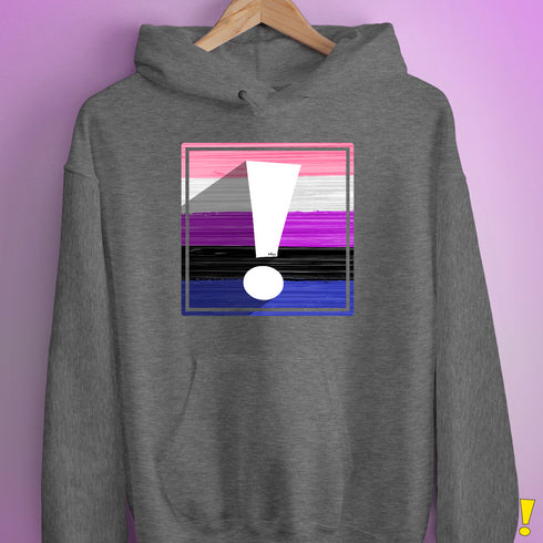 Genderfluid Pride Flag Exclamation Point Hoodie